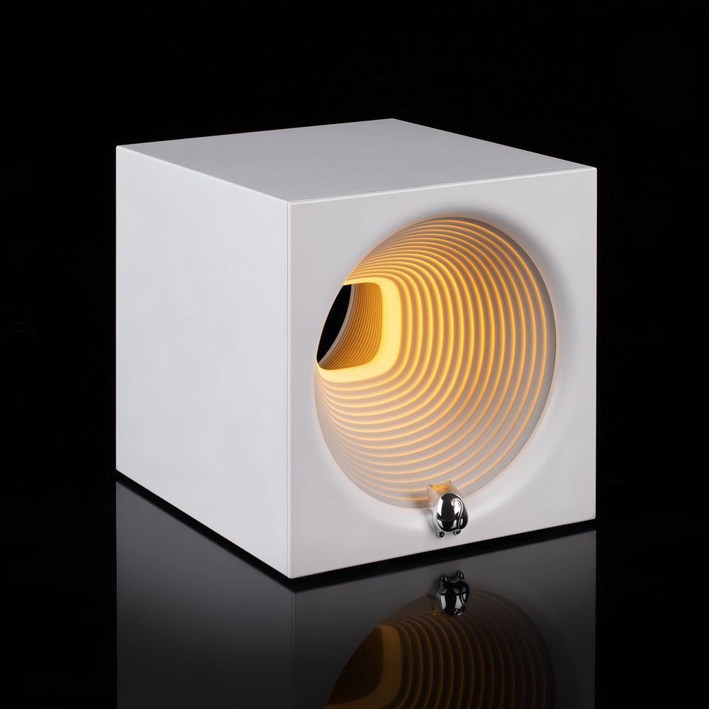 Bluetooth-колонка с подсветкой Volumetric, белая с логотипом