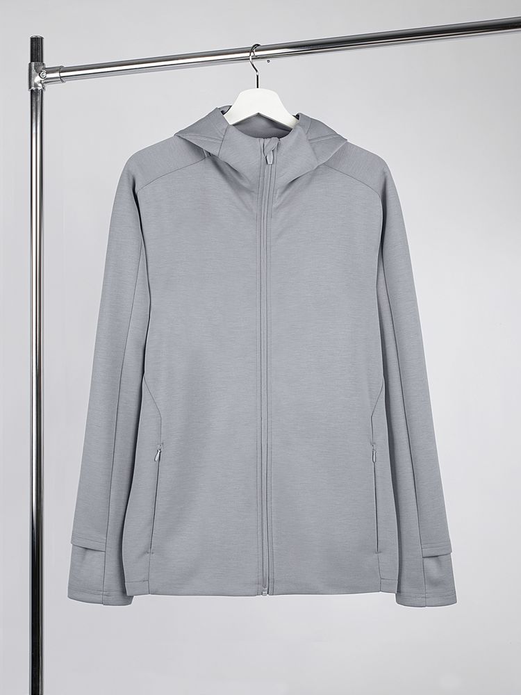 Куртка с капюшоном унисекс Begi, серая с логотипом