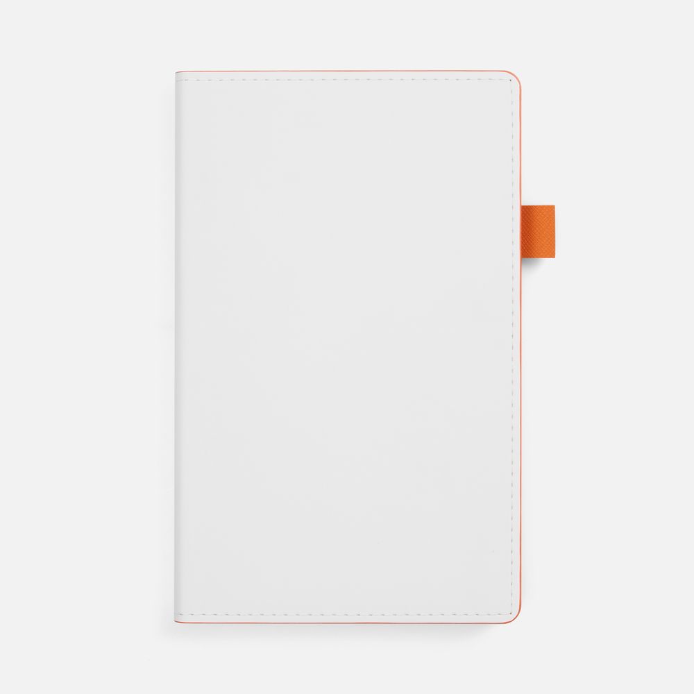 Ежедневник White Shall, недатированный, бело-оранжевый с логотипом