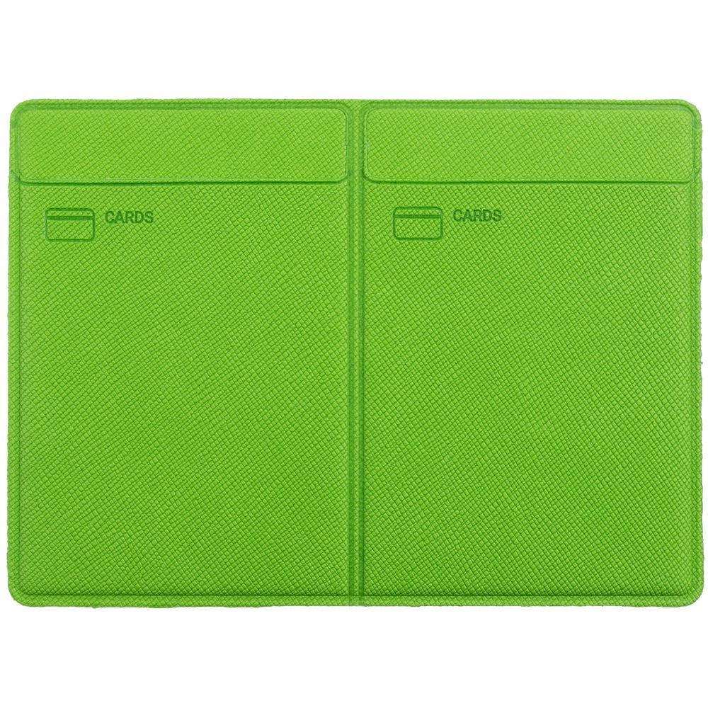 Обложка для автодокументов Devon Light, зеленая с логотипом