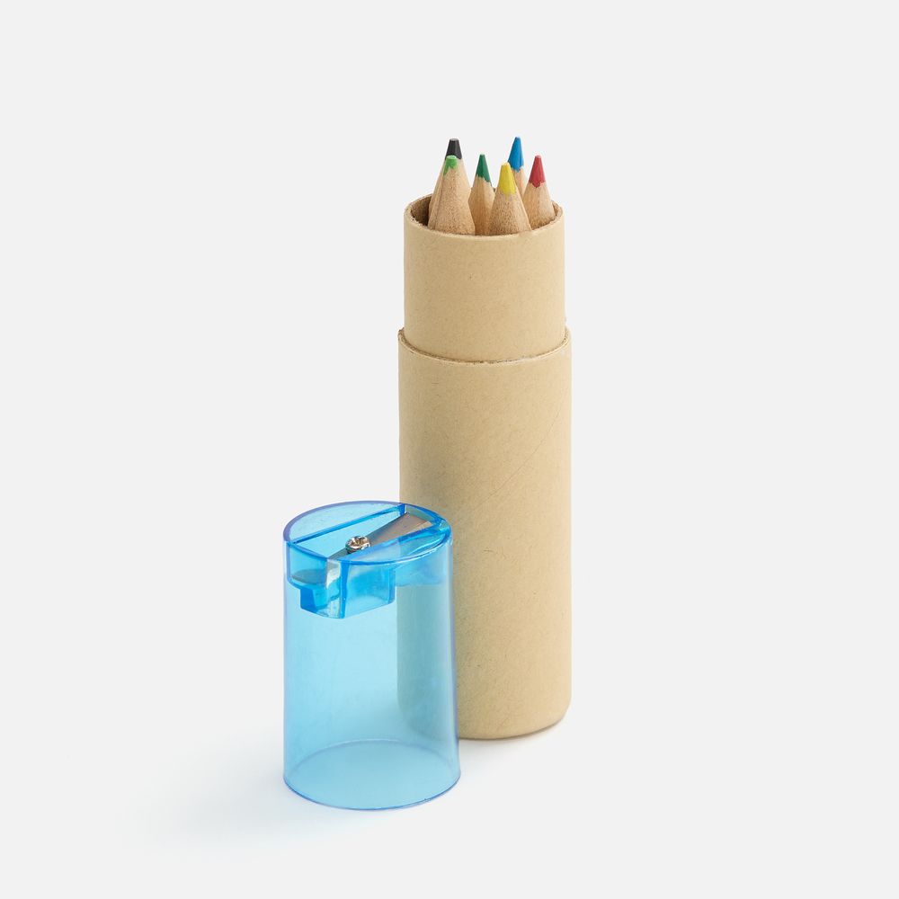 Набор карандашей Pencilvania Office с точилкой, синий с логотипом