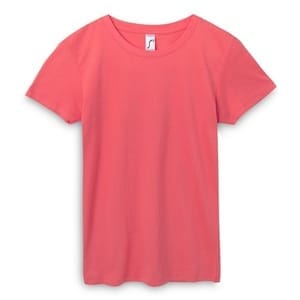 Футболка женская Regent Women, розовая (коралловая) с логотипом