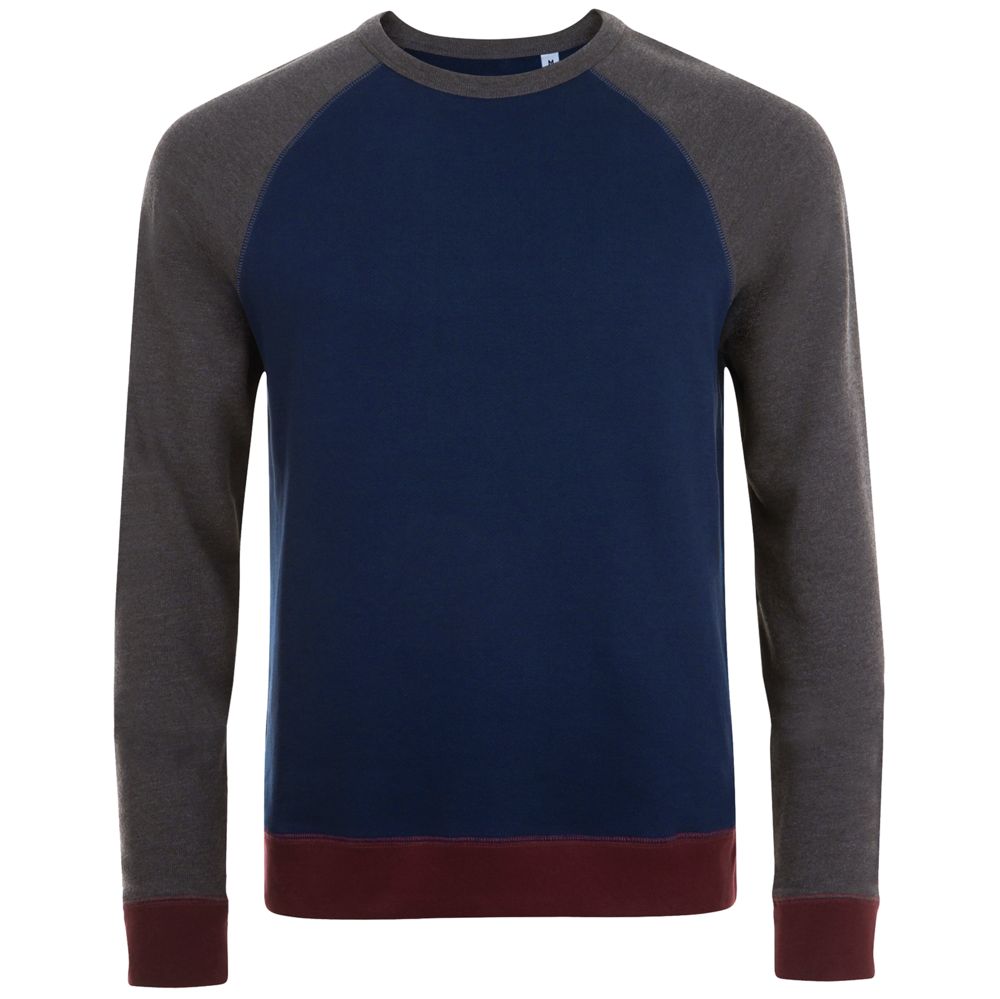 Толстовка унисекс Sandro, темно-синяя с черным меланжем с логотипом