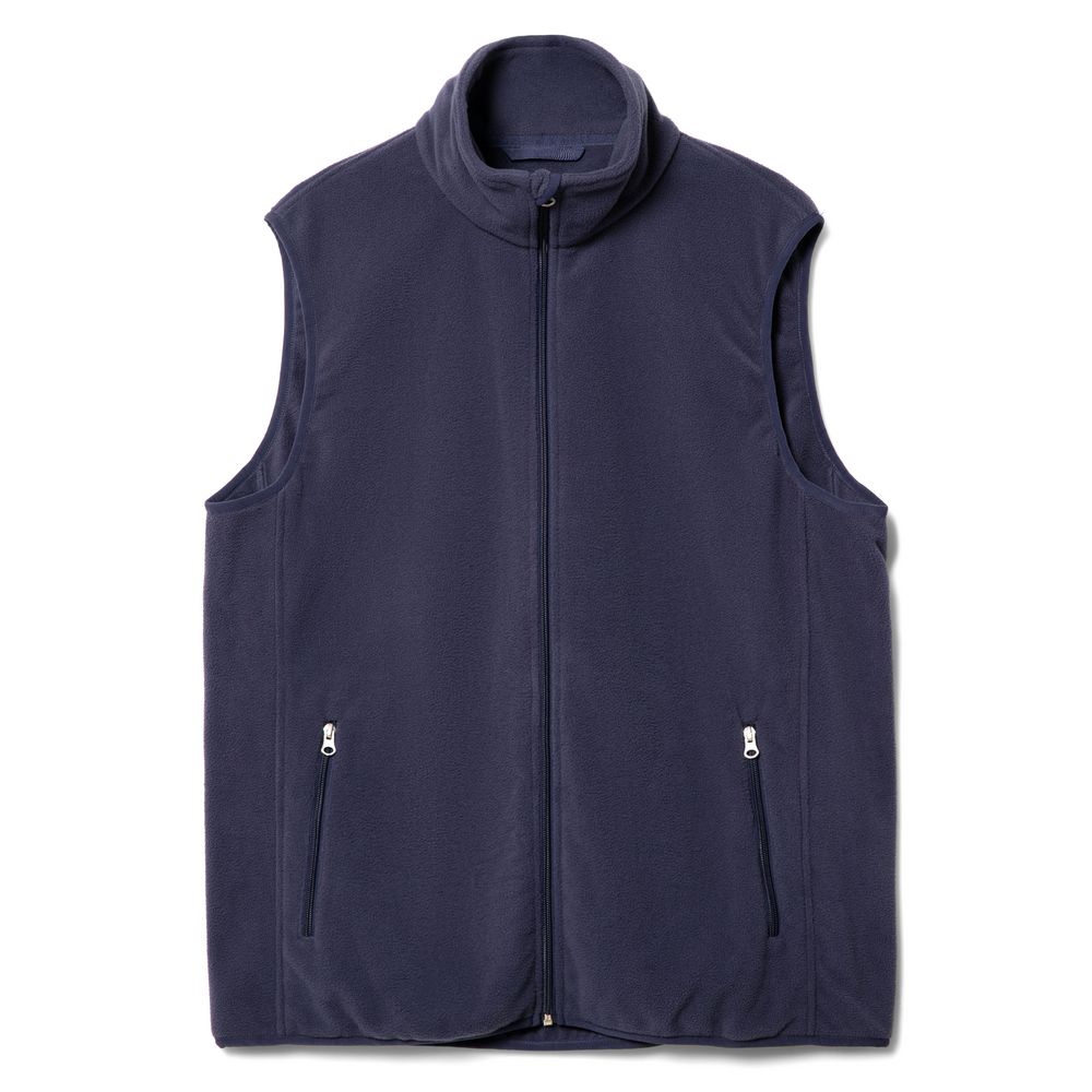 Жилет флисовый унисекс Nesse, темно-синий с логотипом