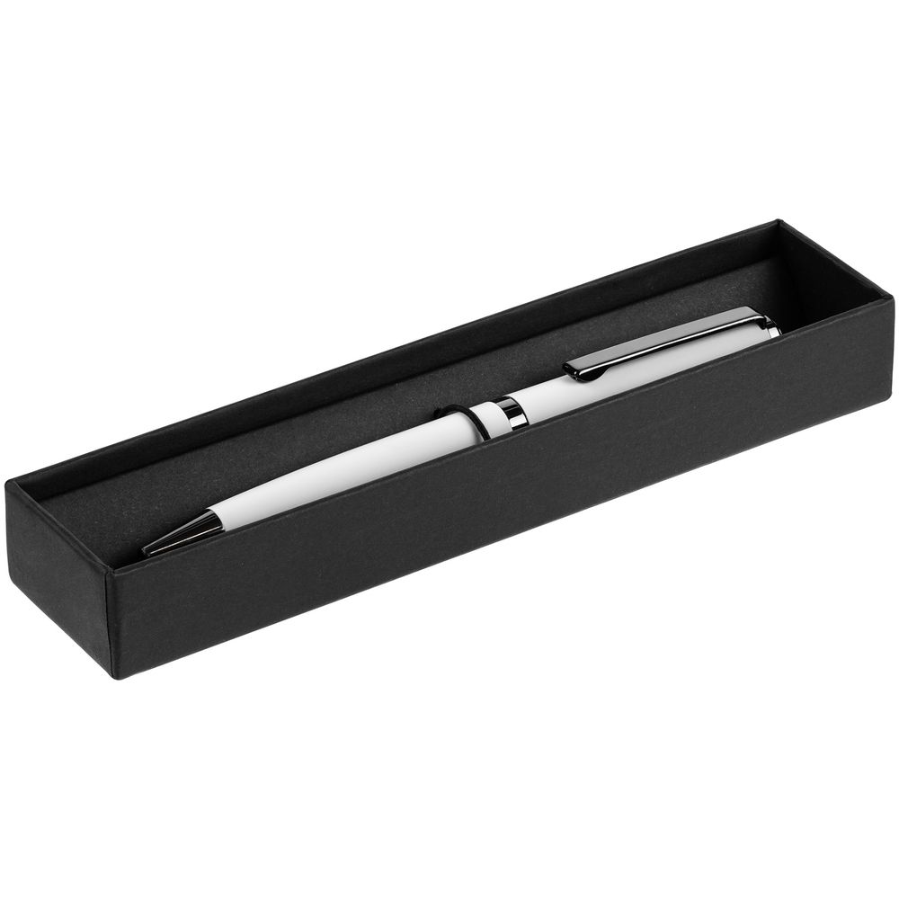 Ручка шариковая Inkish Gunmetal, белая с логотипом