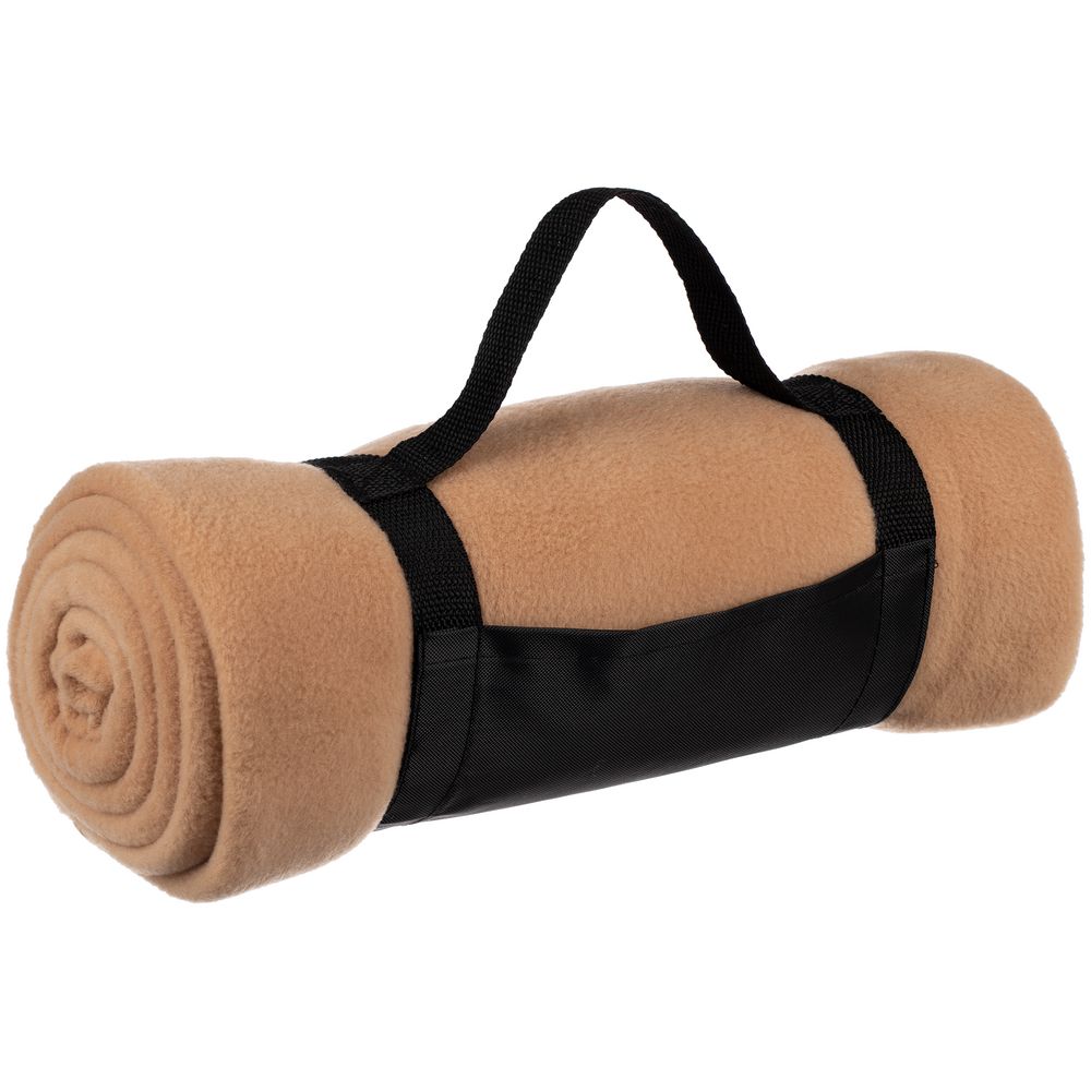 Дорожный плед Voyager 2, бежевый с логотипом