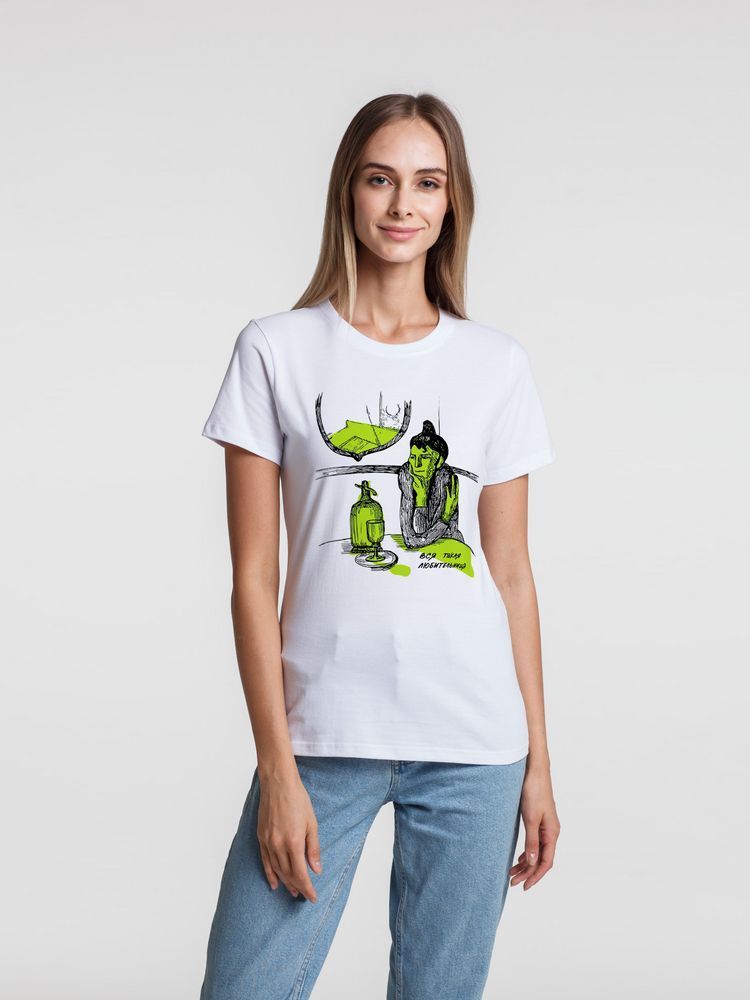 Футболка женская «Любительница», белая с логотипом