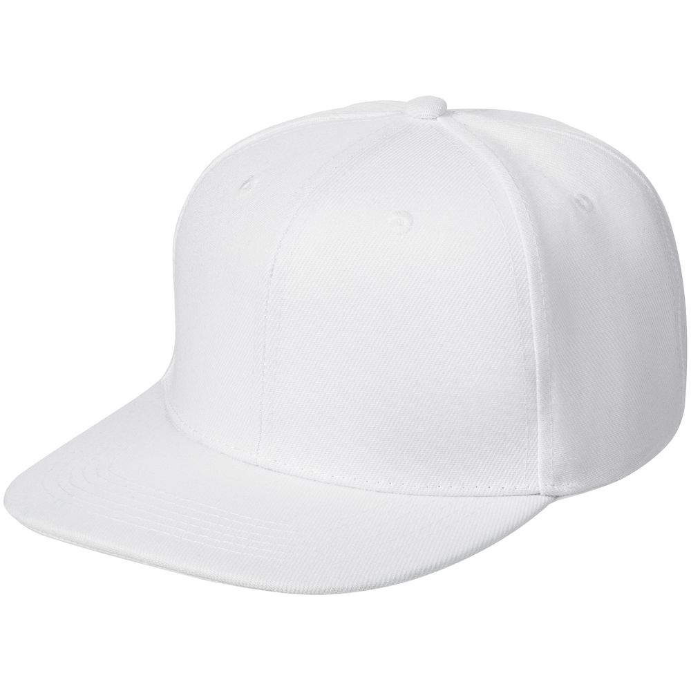 Бейсболка Snapback с прямым козырьком, белая с логотипом