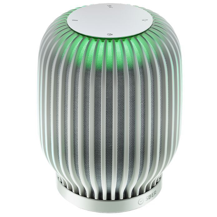 Умная колонка SberBoom, белая с логотипом