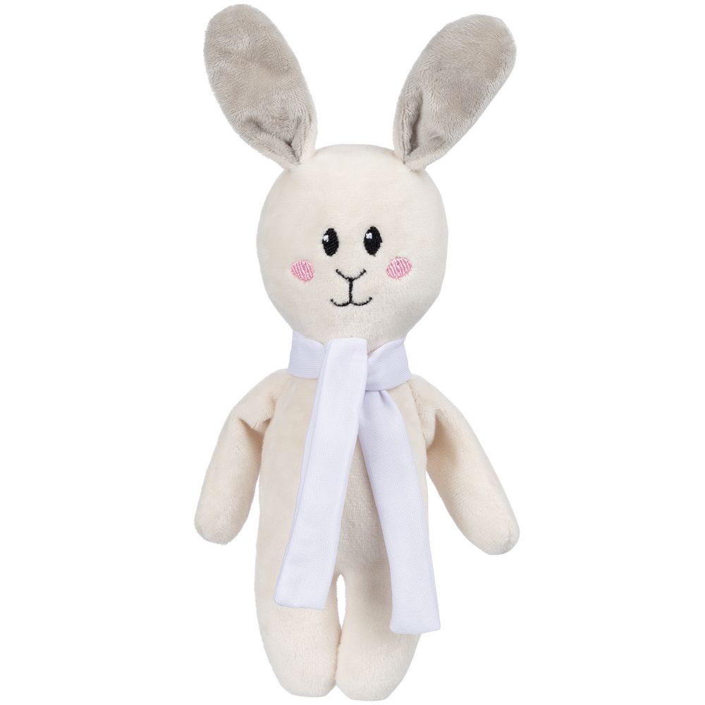 Мягкая игрушка Beastie Toys, заяц с белым шарфом с логотипом