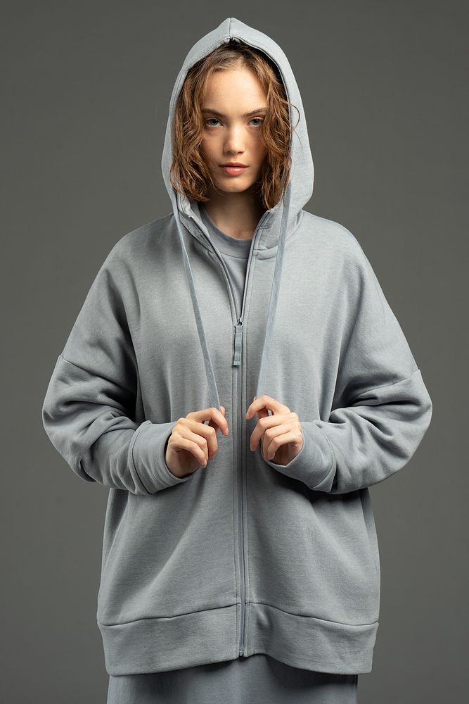 Толстовка унисекс H3, серая с логотипом