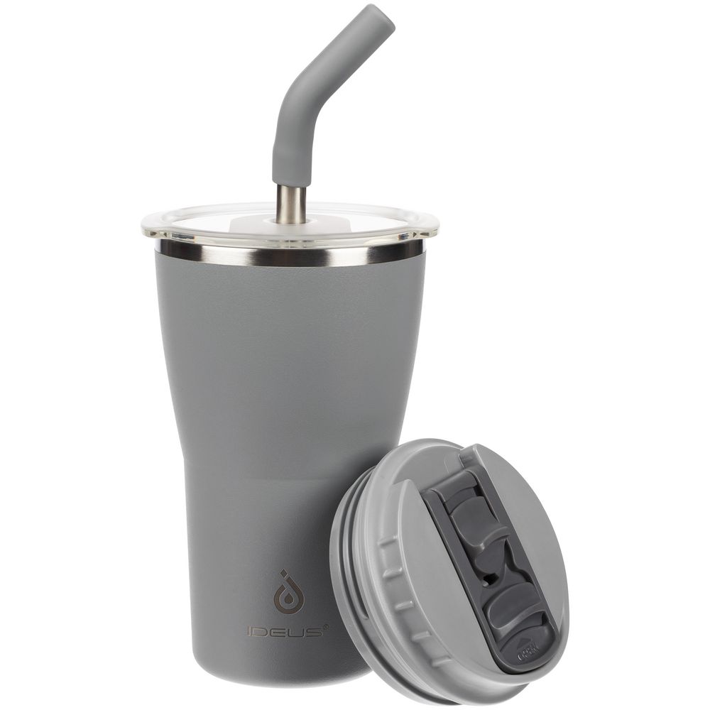 Термостакан Sapporo, серый с логотипом