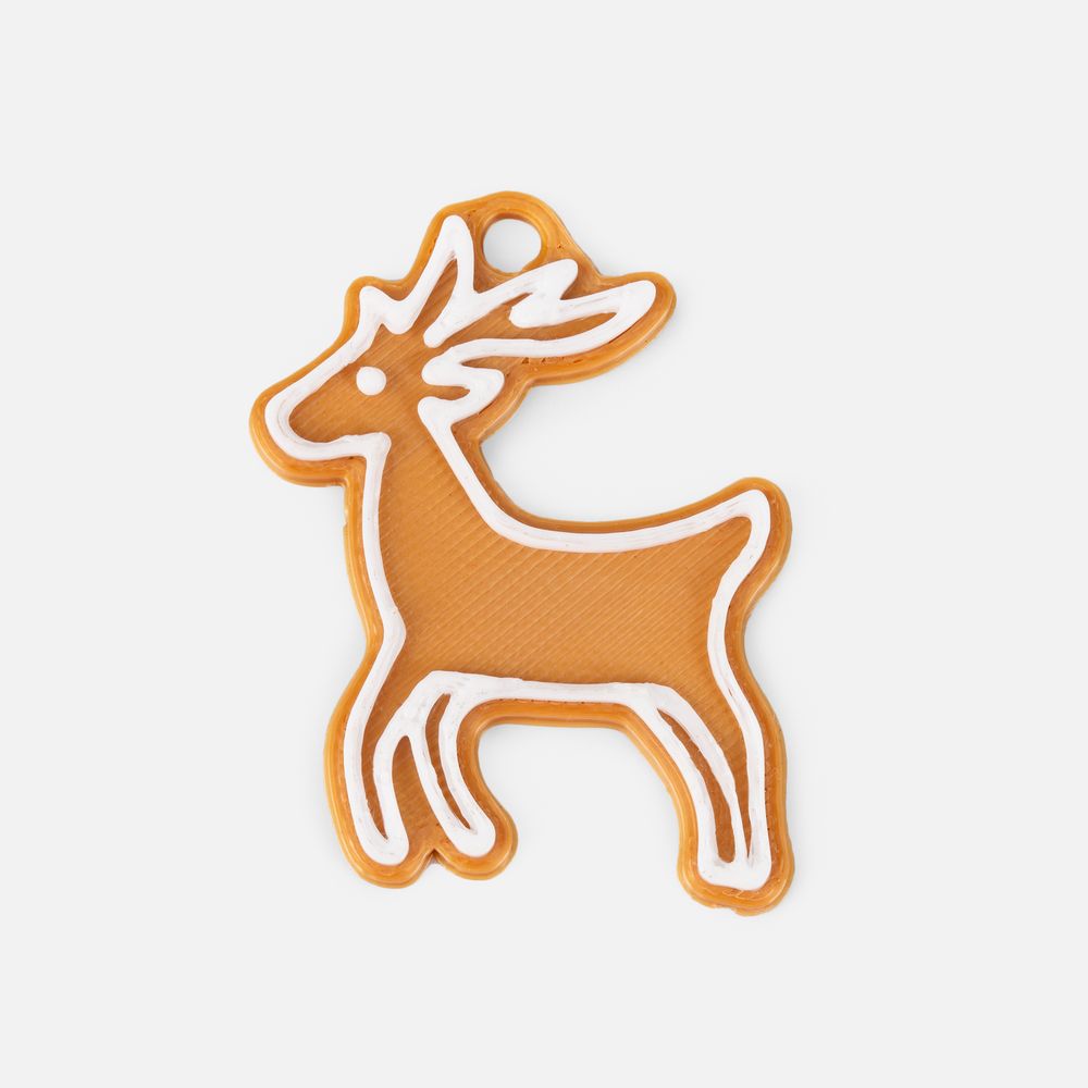 Мини-подвеска «Пряник», 3D-печать на заказ, олень с логотипом