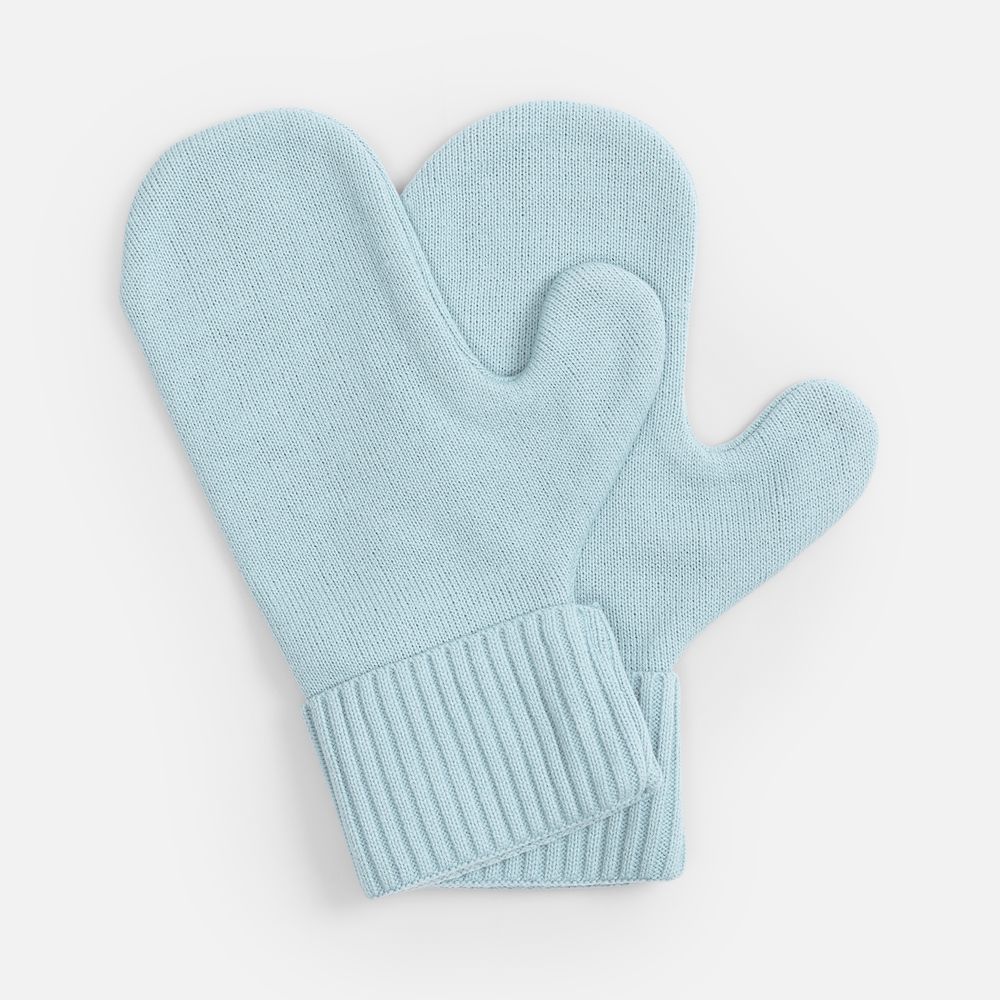 Варежки Yong, светло-голубые с логотипом