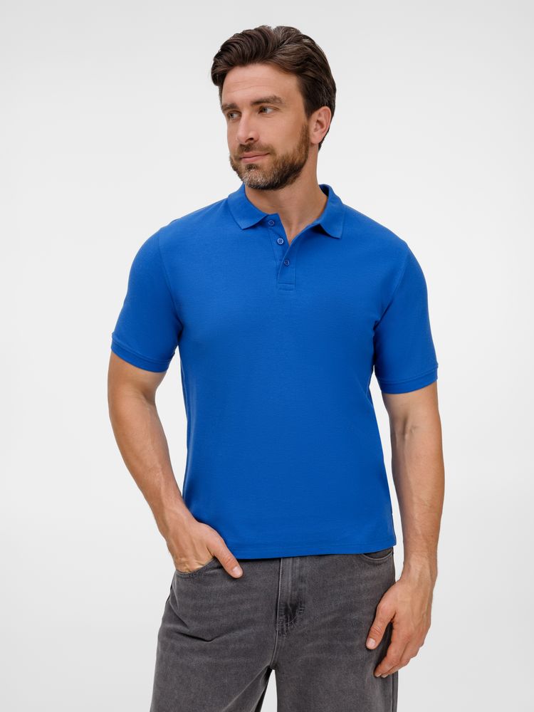 Рубашка поло унисекс Upswing, ярко-синяя с логотипом