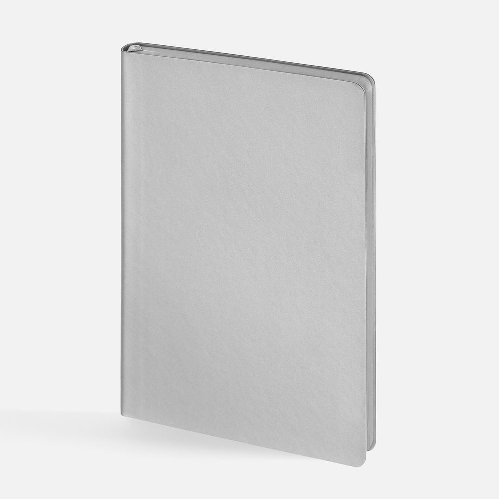Блокнот Flex Shall ver.2, серебристый с логотипом