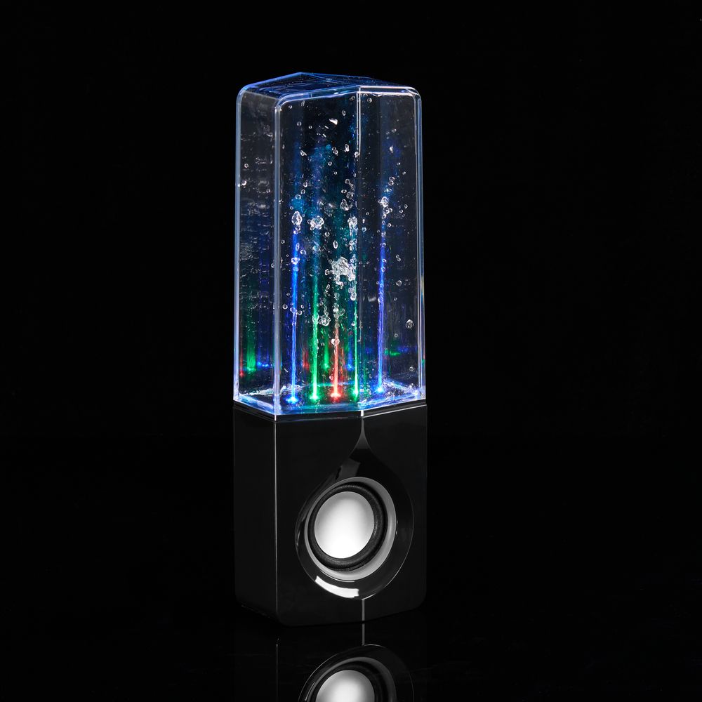 Bluetooth-колонка с поющим фонтаном Fuente, черная с логотипом