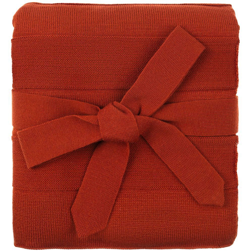 Плед Pleat, коричневый (терракота) с логотипом