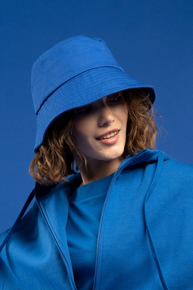 Панама C7, синяя с логотипом