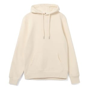 Толстовка с капюшоном унисекс Hoodie, светло-желтая с логотипом