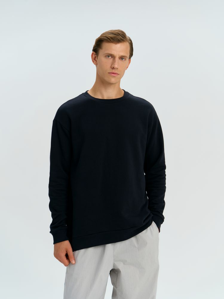 Свитшот оверсайз унисекс Omnifit, черный с логотипом