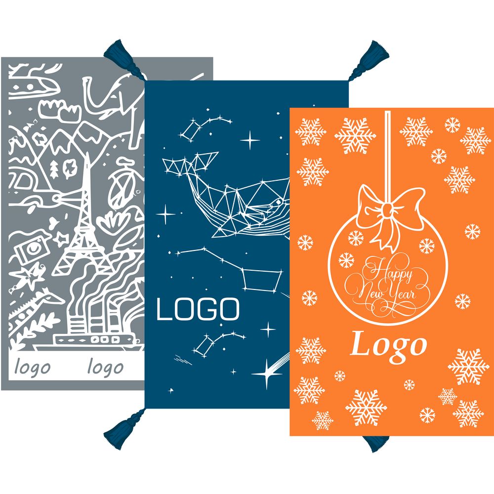 Плед на заказ Tricksy Net, 2 цвета, S, полушерсть с логотипом