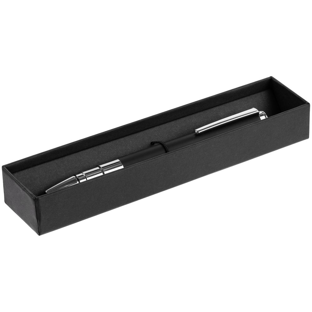 Ручка шариковая Kugel Chrome, черная с логотипом