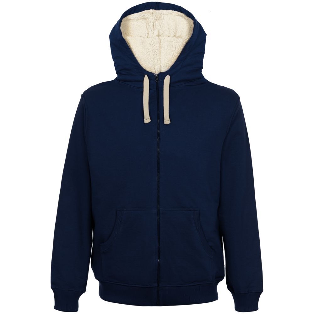 Толстовка на молнии Kulonga Sherpa, темно-синяя с логотипом
