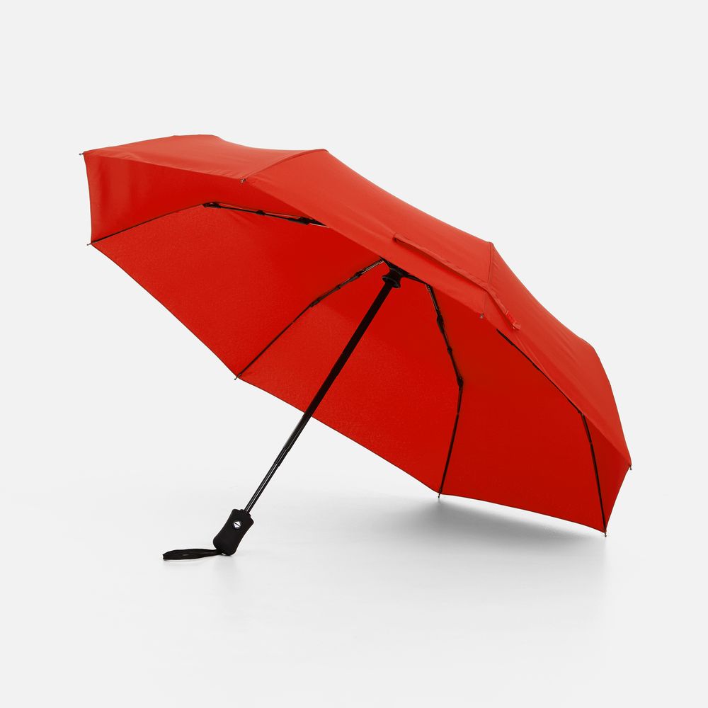 Зонт складной Monsoon, красный с логотипом
