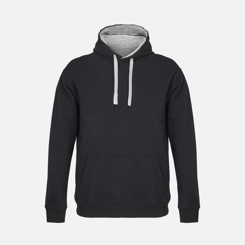 Худи унисекс Cameron, черное с серым меланжем с логотипом