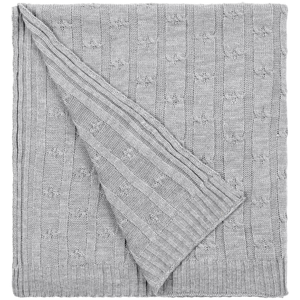 Плед Trenza, светло-серый с логотипом