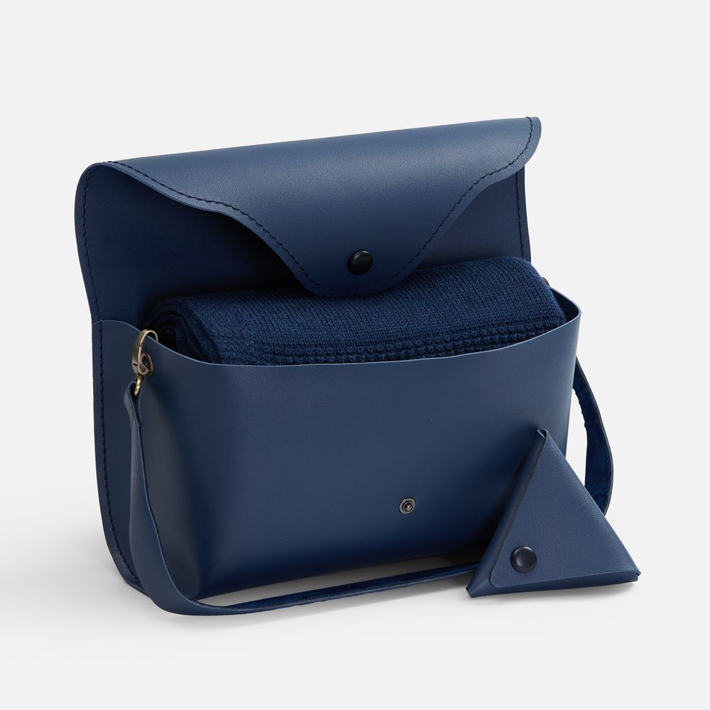 Плед Voyage в кофре, синий с логотипом