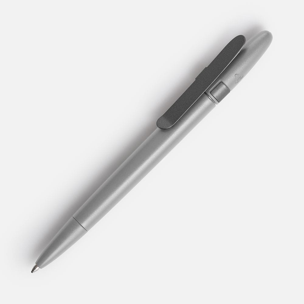 Ручка шариковая Prodir DS5 TSM Metal Clip, серая с логотипом