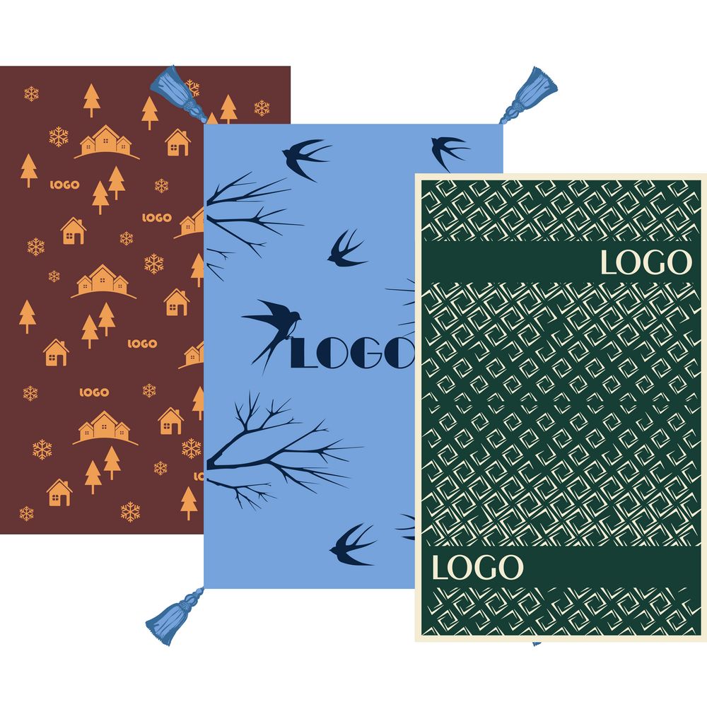 Плед на заказ Tricksy Net Light, S, полушерсть с логотипом