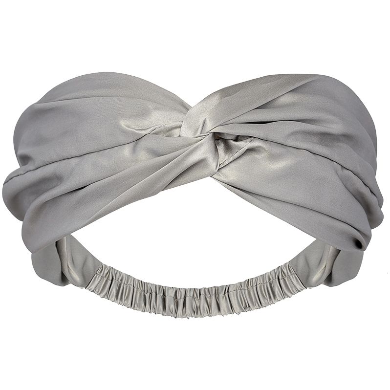 Повязка для волос Essential, светло-серая с логотипом