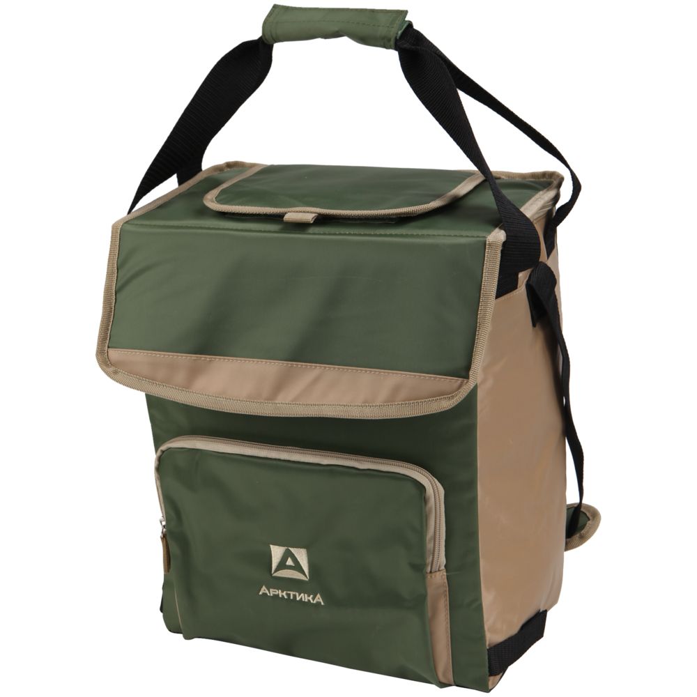 Термосумка с люком «Арктика», M, зеленая с логотипом