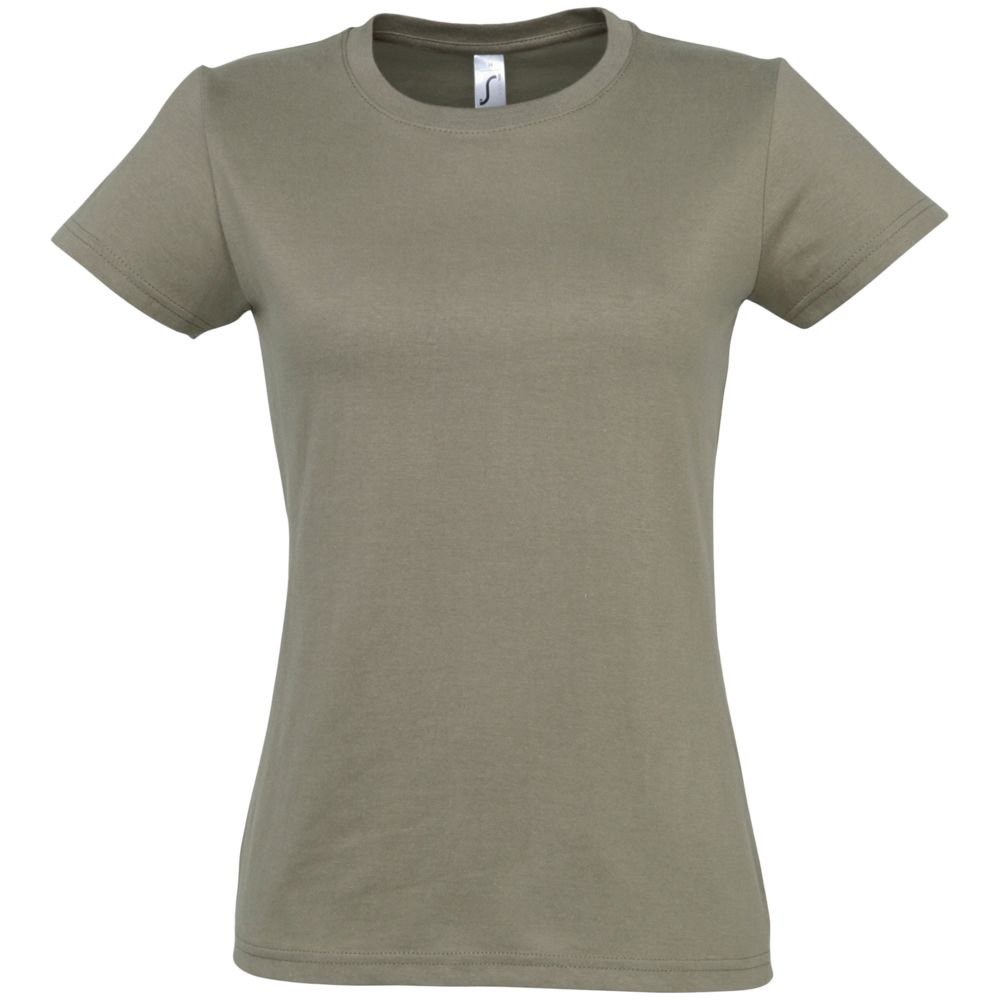 Футболка женская Imperial Women 190, хаки с логотипом