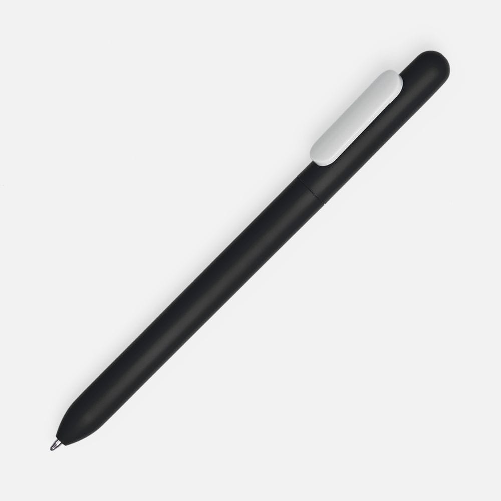 Ручка шариковая Swiper Soft Touch, черная с белым с логотипом