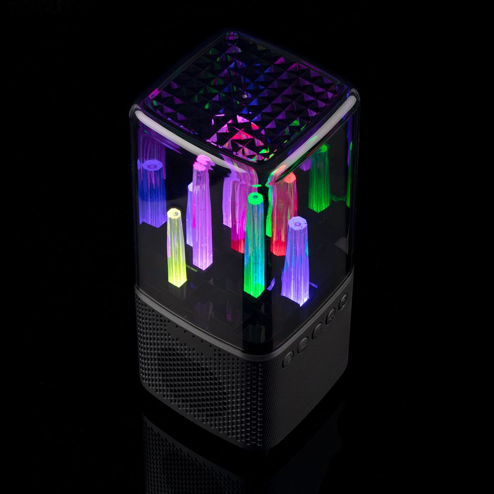 Беспроводная колонка с подсветкой citySound, черная с логотипом