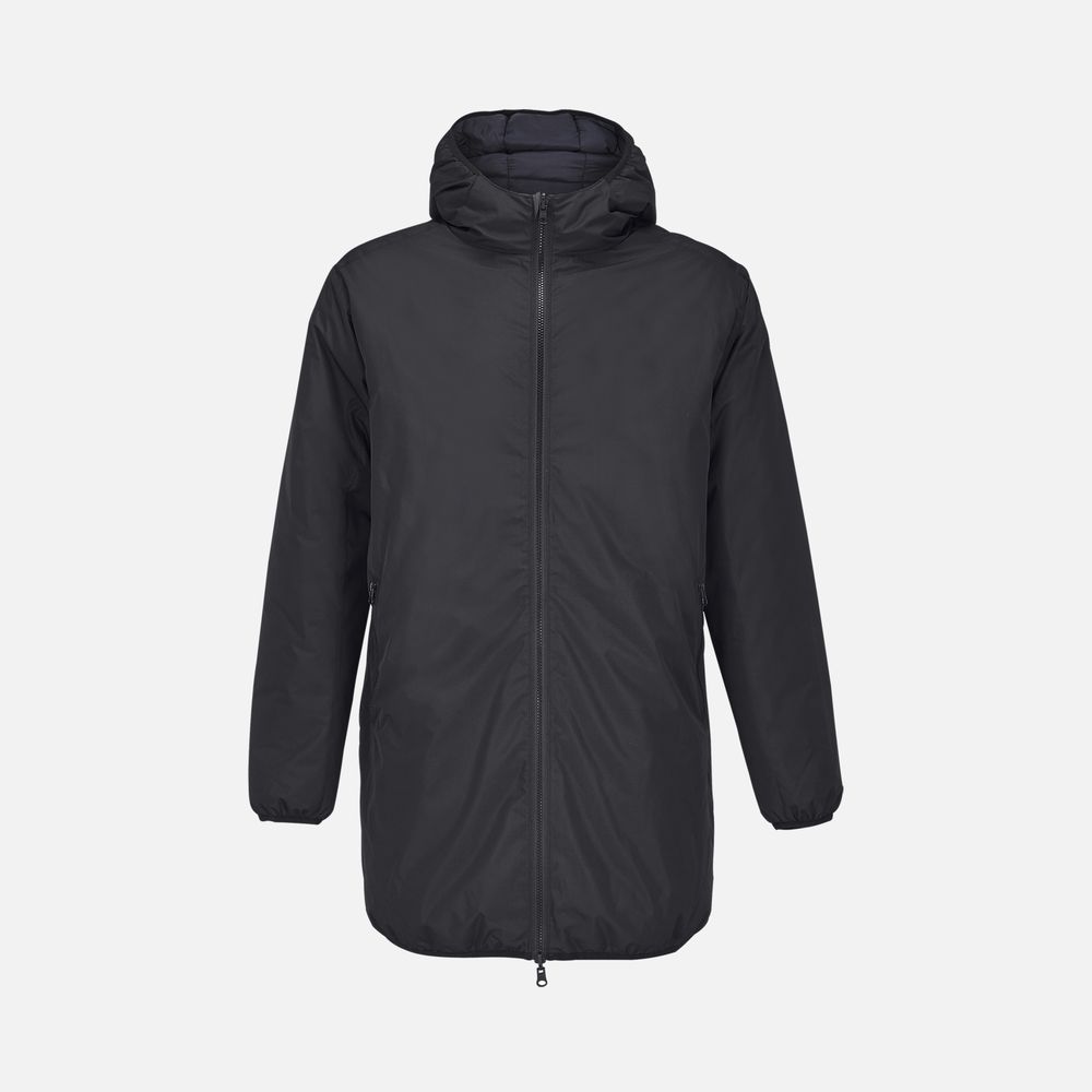 Куртка-парка унисекс Reverse, черная с логотипом