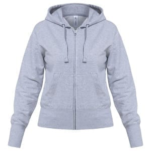 Толстовка женская Hooded Full Zip серый меланж с логотипом
