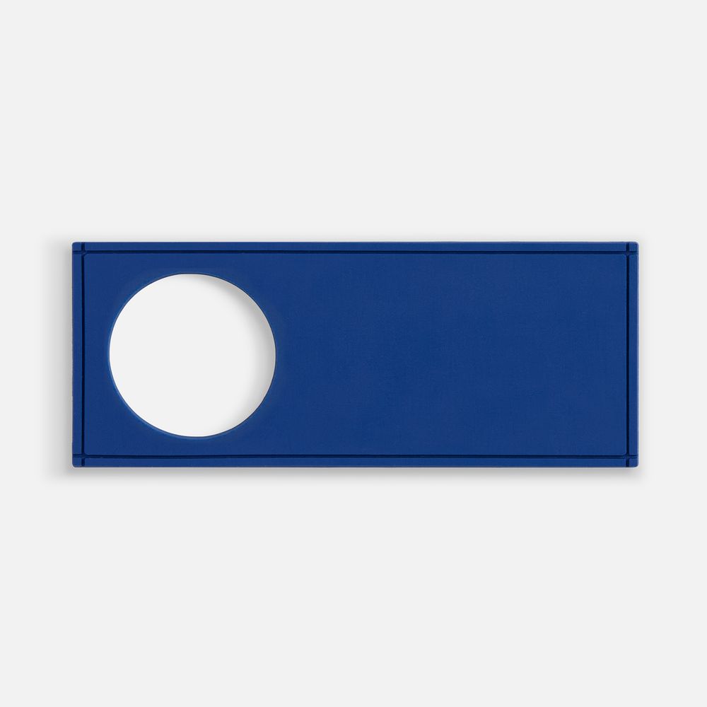 Лейбл из ПВХ с вырубкой «Круг», синий с логотипом