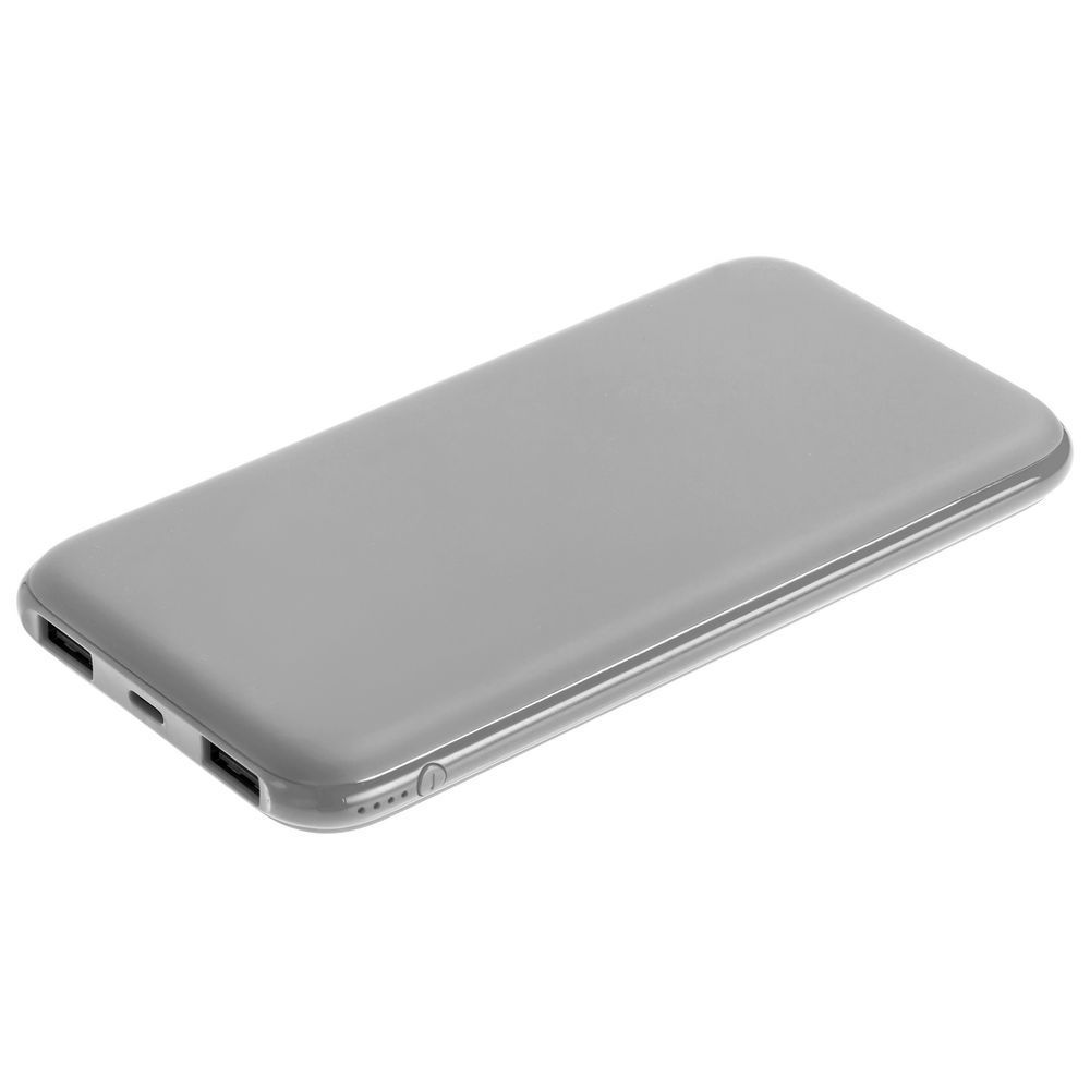 Аккумулятор с подсветкой markBright City, 10000 мАч, серый с логотипом