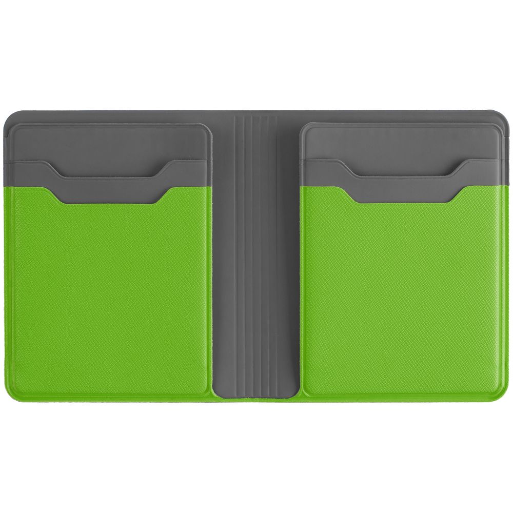 Картхолдер с отделением для купюр Dual, зеленый с логотипом