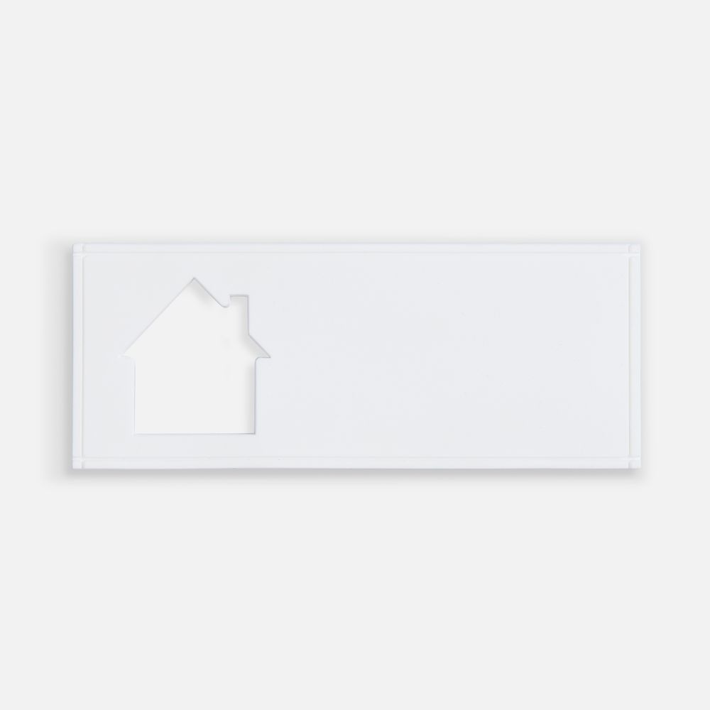Лейбл из ПВХ с вырубкой «Дом», белый с логотипом