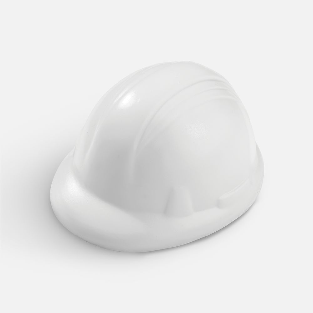 Антистресс «Каска», белый с логотипом