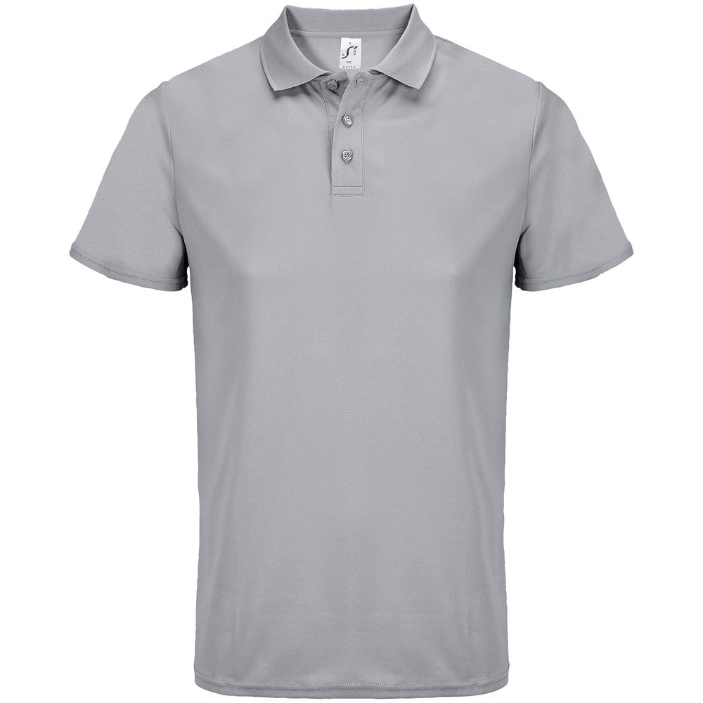 Рубашка поло унисекс Pitcher, серая с логотипом