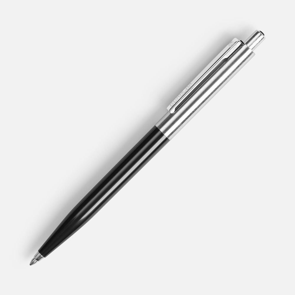 Ручка шариковая Senator Point Metal, ver.2, черная с логотипом