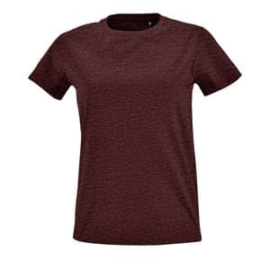Футболка женская Imperial Fit Women, бордовый меланж с логотипом