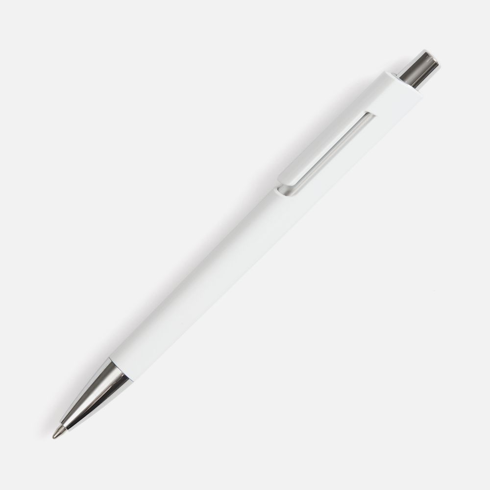 Ручка шариковая Dominanta Color, белая с логотипом